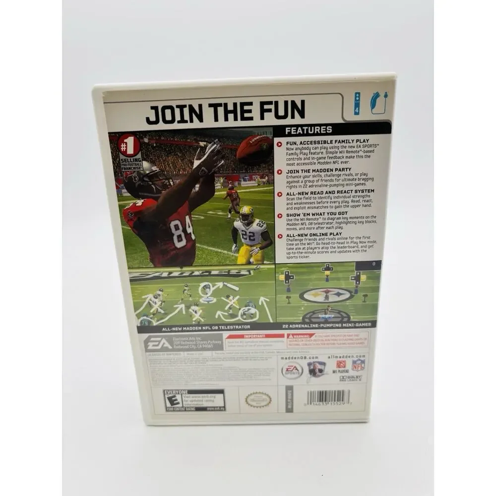 Madden NFL 08 (Nintendo Wii) CIB COMPLETE Tested Works VG Condition